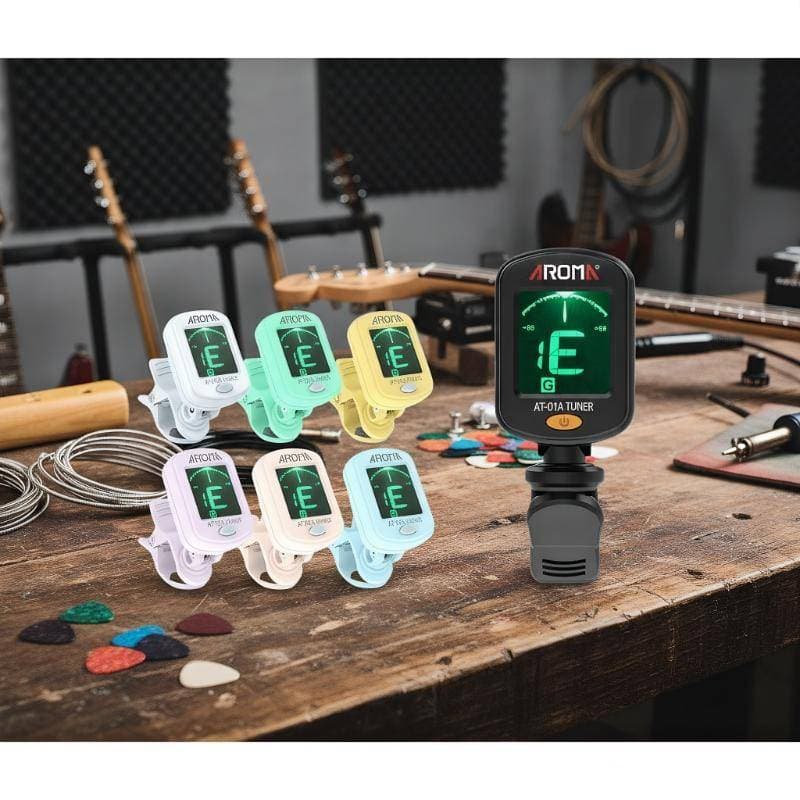 [Dhiint] Afinador De Guitarra Colorido AT-01A Giratório Com Clipe Display LCD Eletrônico Digital Para Acústica Baixo Uku