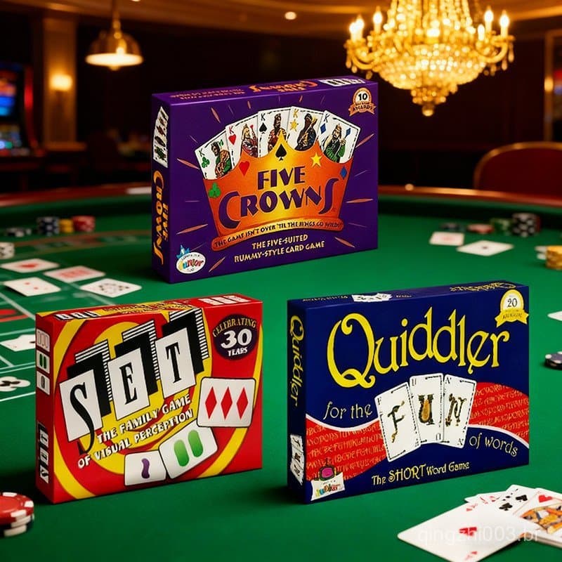 5 Crowns Jogo de Cartas Completo em Inglês FIVE CROWNS Jogo de Tabuleiro Quiddler Jogo do Mágico em Inglês 7.21 UHGD