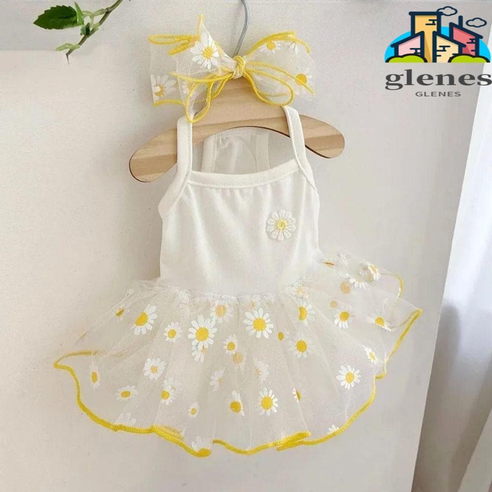 Vestidos Para Cães GLENES , Roupas Fofas Animais De Estimação XS-XL , Vestido De Princesa Sem Mangas , Saias De Gato Com