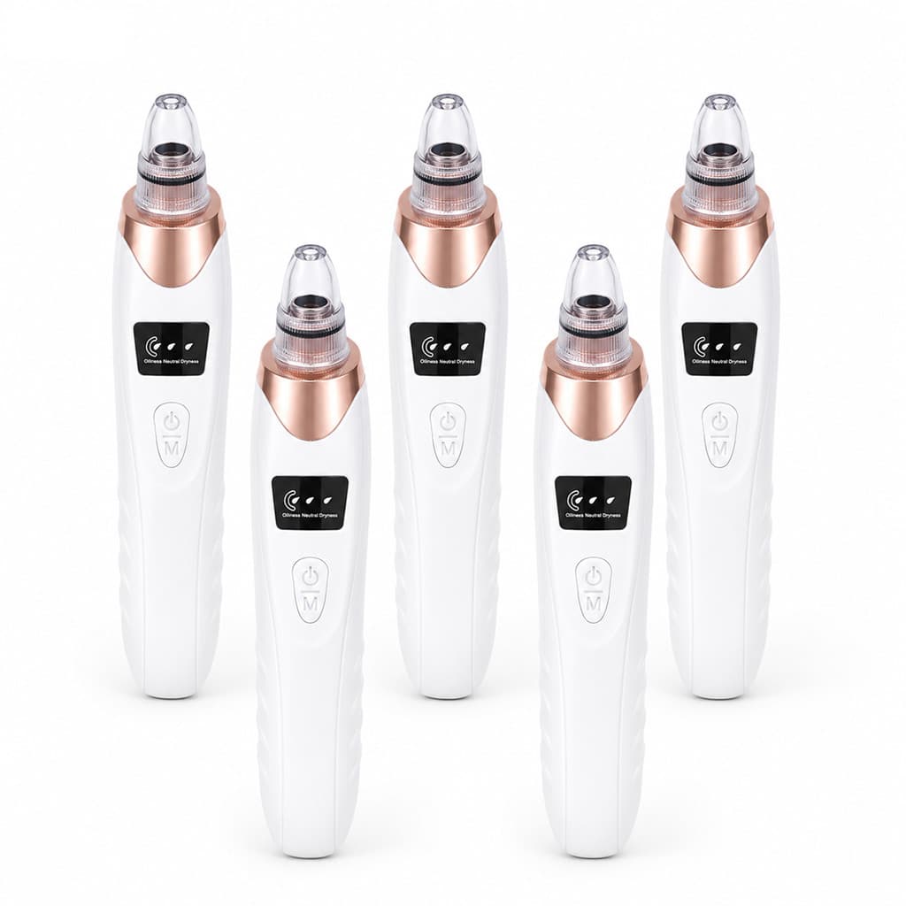 Kit 5 Removedor De Cravos Por Sucção Elétrico USB 5 Ponteiras Recarregável Limpeza Facial