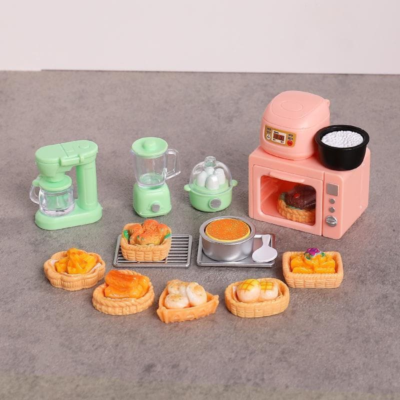 D-1 Conjunto Fingir Pão Para Boneca Acessórios Nova Escala 1/12 Casa De Bonecas Em Miniatura Comida Forno Eletrônico Pan