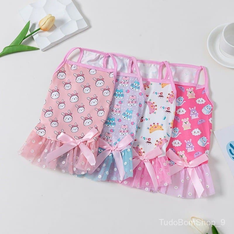 Adorável Vestido Floral para Cães e Gatos Pequenos – Roupas de Verão para Animais de Estimação