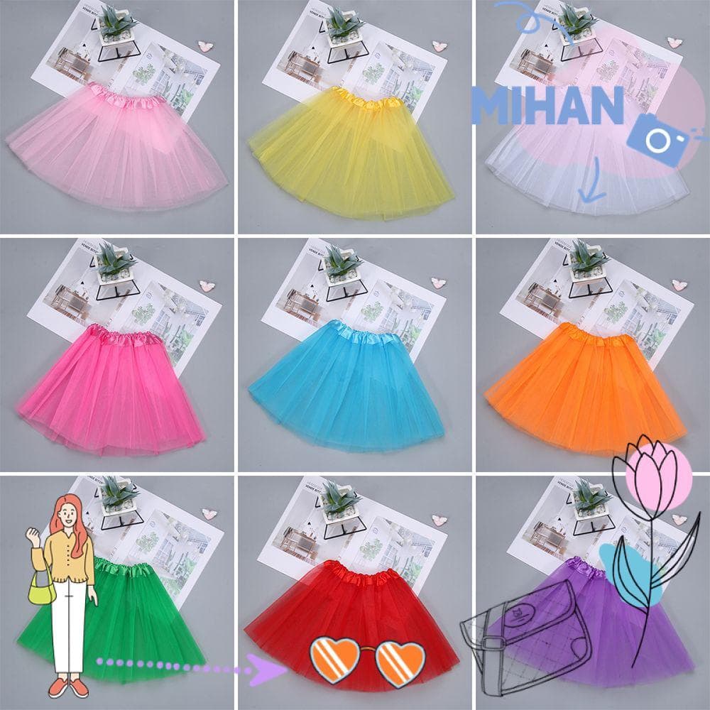 MH-BEAUTY Saia Tutu Para Meninas , Pettiskirt Infantil , Fantasia De Performance Em 3 Camadas , De Tule