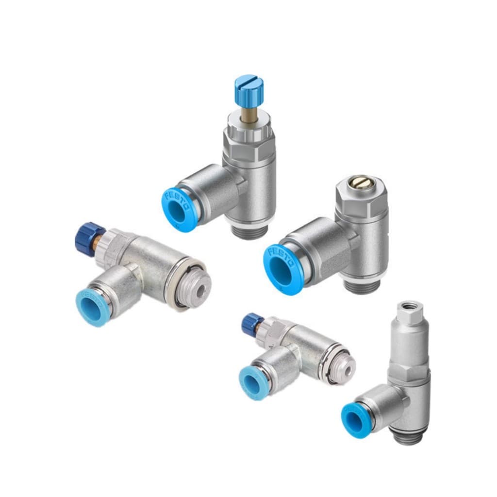 Válvula do acelerador Fisto GRLA-1/8-1/4 @-@/3/8-1/2-M5-QS-4-6-8-10-12-RS-D