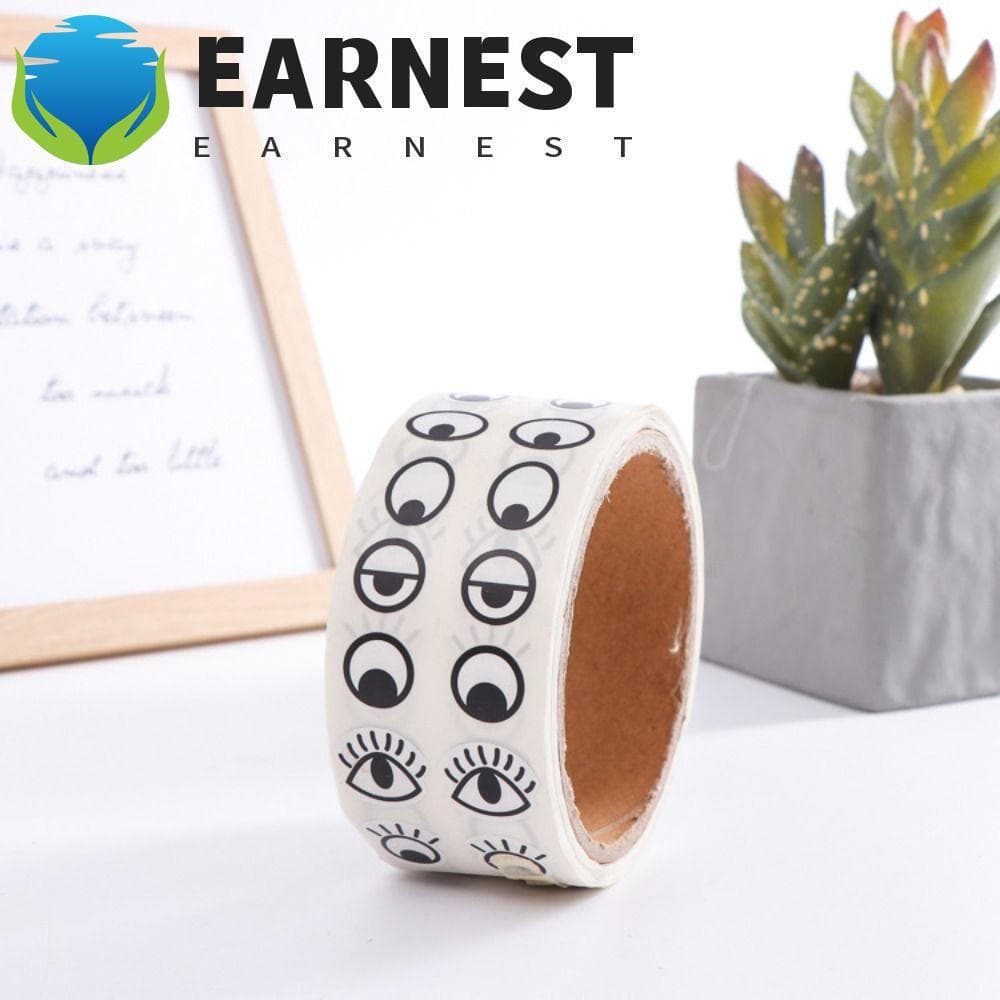 EARNEST 1000 Peças/Rolo de Adesivos Mini em Forma de Olho, Adesivos Reutilizáveis Premium Autoadesivos, Designs Pretos e