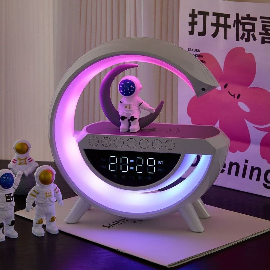 Recarregável Volume de áudio despertador atmosfera multifuncional candeeiro mesa luz da noite presente aniversário menin