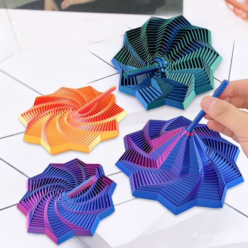 Criativo 3D Impresso Estrela Brinquedo Poligonal Expandido Sensorial Favo De Mel Girando Espiral Design De Descompressão