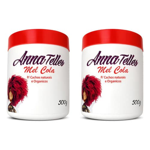 2x Anna Telles Mel Cola Cuidado Cabelo Cachos 500g
