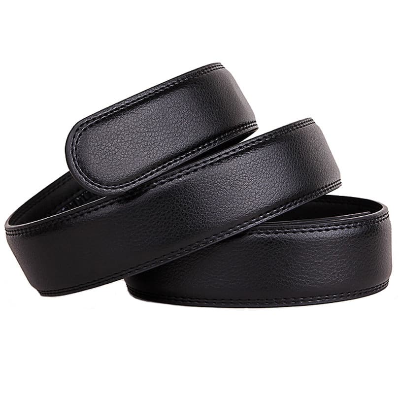 High-End cinto sem cabeça masculino cinto de couro genuíno tira sem cabeça cinto masculino fivela automática cinto sem f