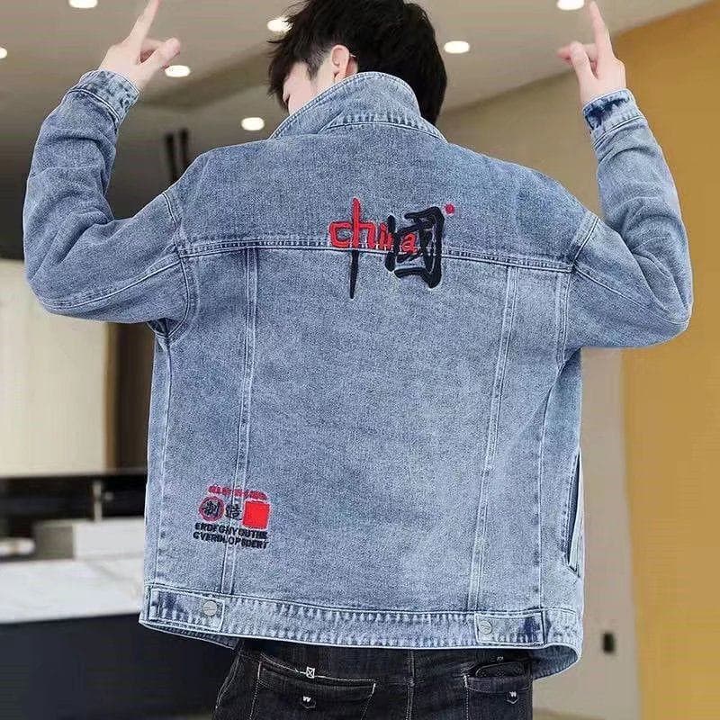 Jaqueta jeans masculina Street Wear novo estilo primavera outono estilo 2026 na moda Casual meninos jaqueta bordada masc