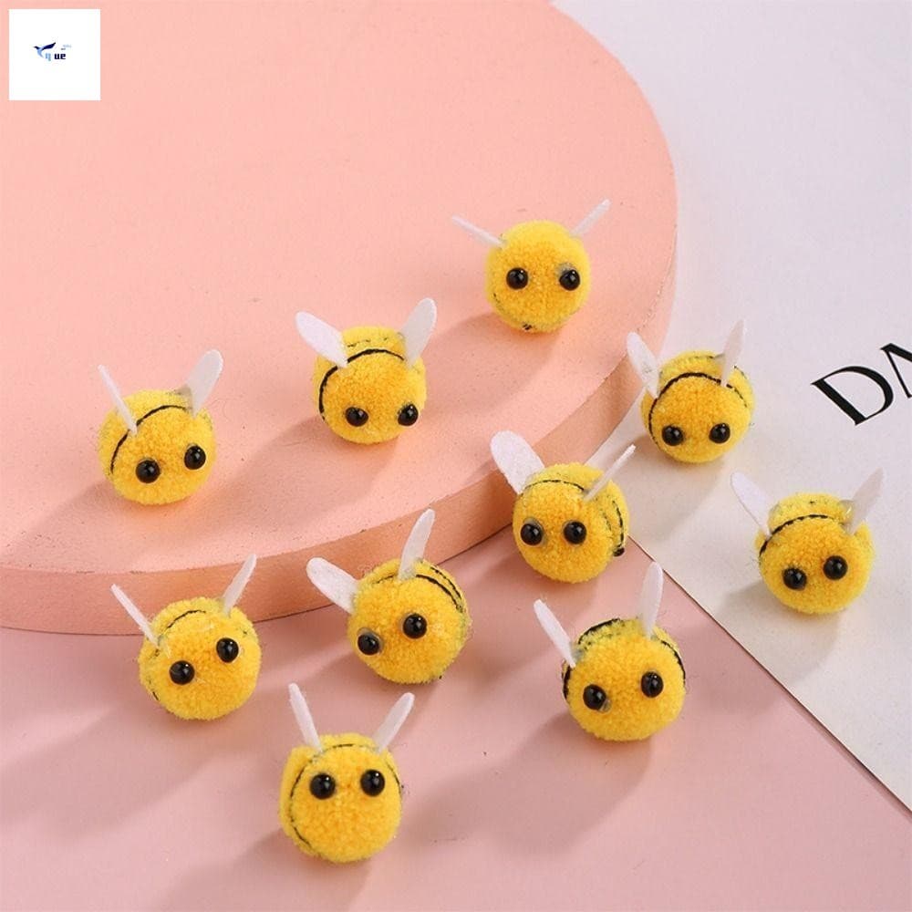 10 Peças Artesanato De Abelha De Feltro De Lã Amarela-Mini Artificial Para Decoração DIY