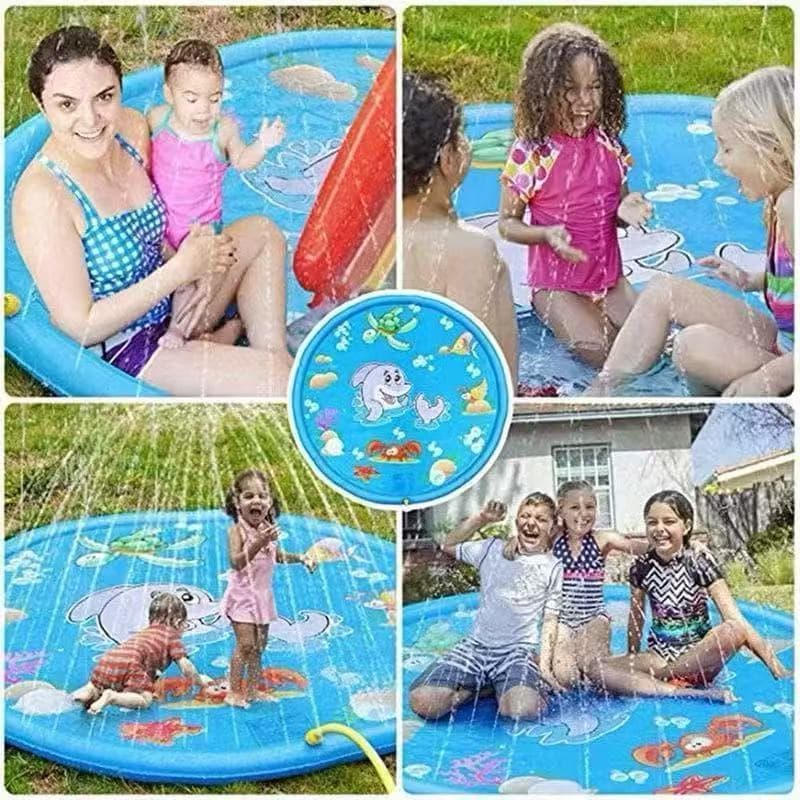 Tapete Chafariz Infantil 100cm Splash Pad – Piscina Spray de Água para Criança e Pet Jardim Quintal  infantil