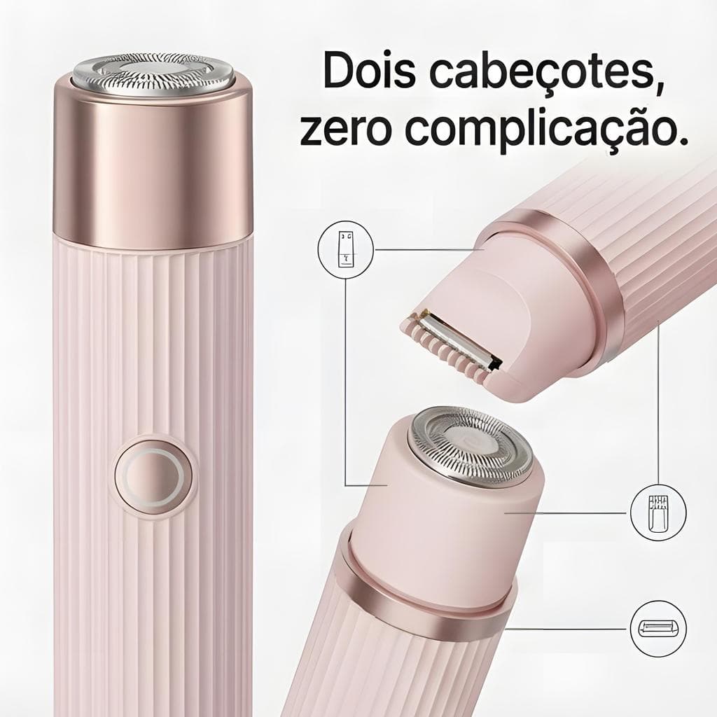 🌟Barbeador Elétrico Feminino 2 em 1 Prova d'Água Recarregável | Depilação Indolor Portátil