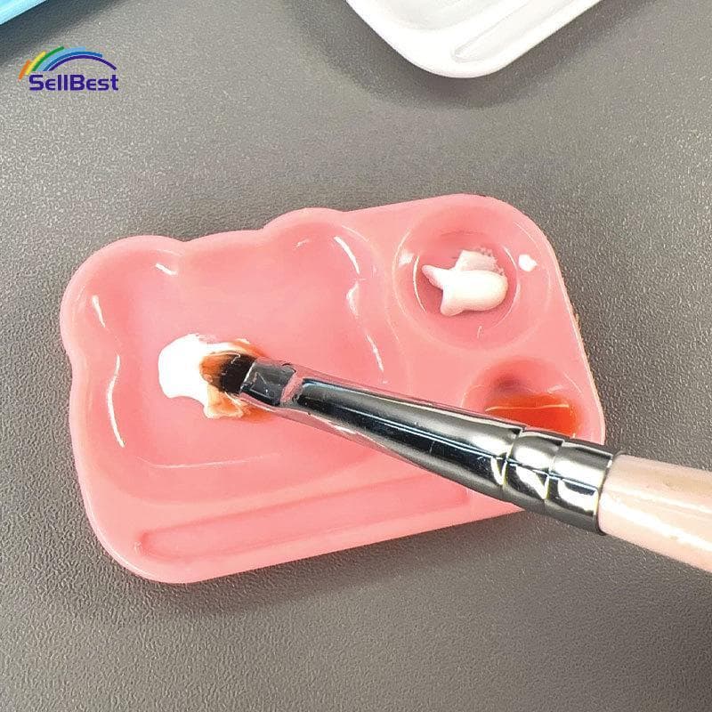 Sellbest 1 Peça Paleta De Cores De Arte De Unha De Desenho Animado Plástico Esmalte Em Gel Pintura Bandeja De Placa De M