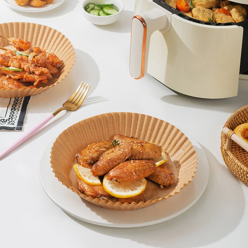 Fritadeira de ar papel especial folha de alumínio doméstico almofada absorvente de óleo papel descartável redondo churra