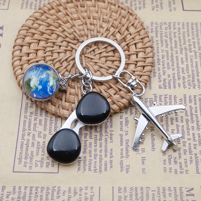 Mini óculos de sol giratório de avião terrestre, pingente pequeno, exposição de ar piloto criativo, presente de capitão