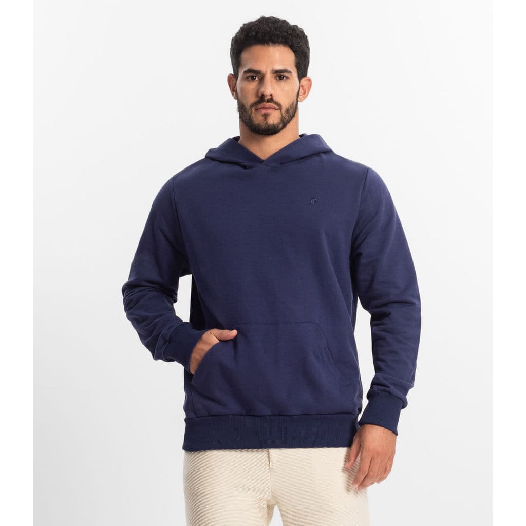 Moletom Masculino Com Capuz Básico Diametro Azul
