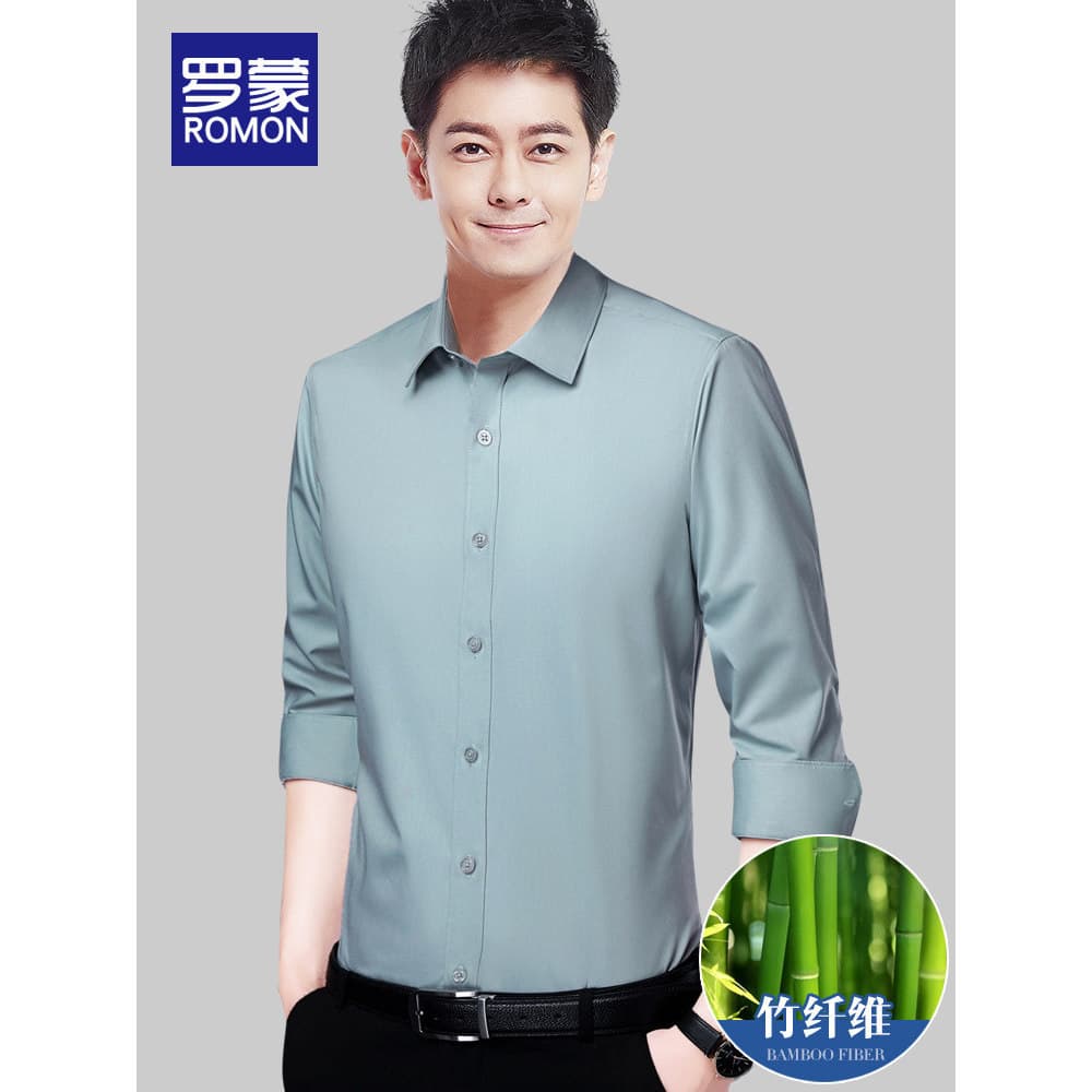 Lomon camisa de manga comprida masculina primavera 2026 novo estilo estiramento não-ferro profissional ferramentas camis