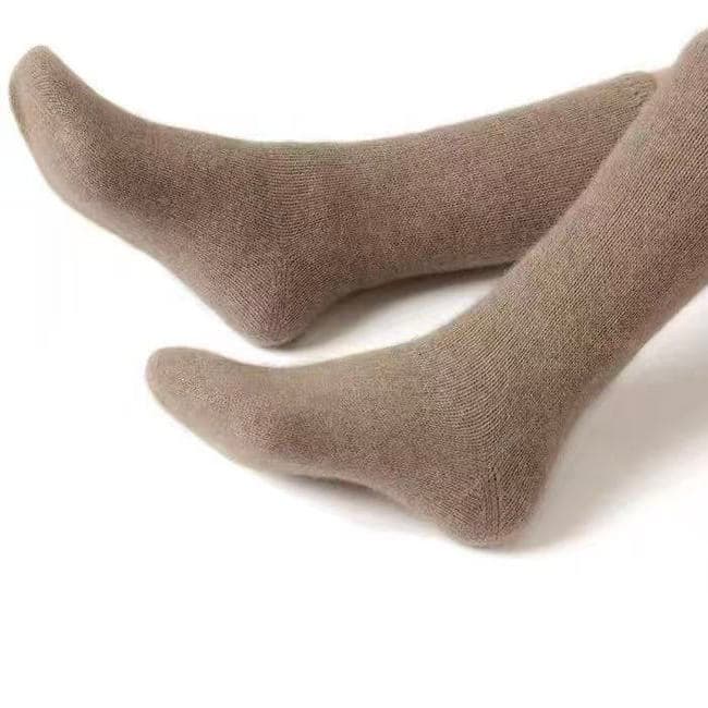 Fangcijia meias japonesas clássicas de comprimento médio 100% caxemira pura meias femininas de perna média meias de pilh