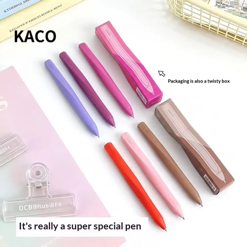 KACO Twist Fidget Gel Pen-Out Silicone 0.5mm Secagem Rápida Escrita Suave Exame Papelaria