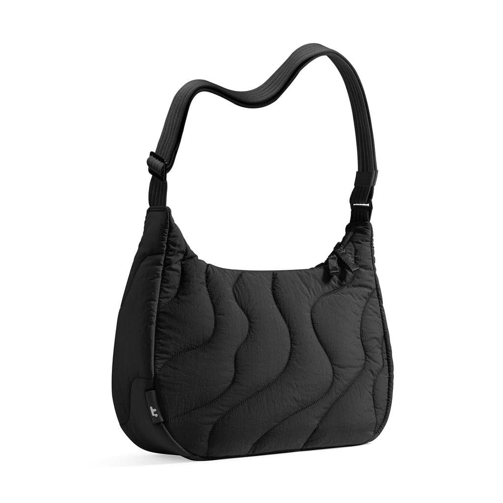 [tomtoc] Bolsa tiracolo feminina de grande capacidade, 9L, leve, bolsa tiracolo redonda em formato de meia-lua, transversal, de náilon matelassado