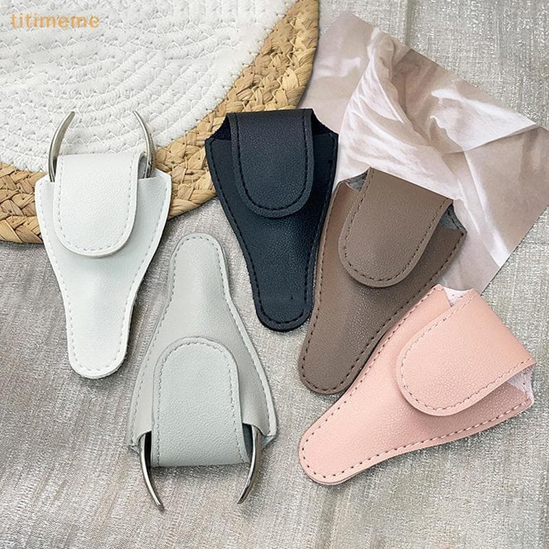 tr 1PC Ferrolho Estilo V Forma Tesoura De Couro Do Plutônio Saco Proteção Guarnição Prego Capa Caso Manicure Pedicure Fe