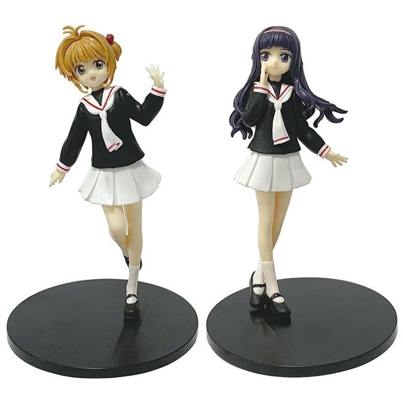 1 Pçs 15.5cm Cardcaptor Sakura Anime Figura Kinomoto Daidoji Tomoyo Uniforme Escolar PVC Figuras De Ação Modelo Boneca B