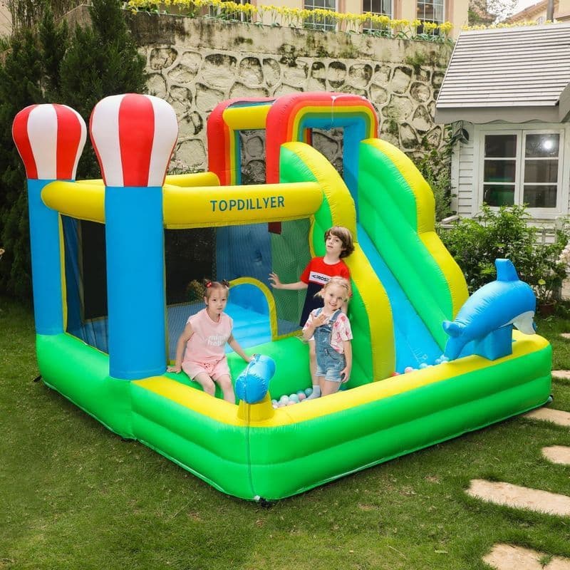 Casa interior ao ar livre diversão castelo inflável cama de arrasto das crianças pequeno parque de diversões Slide cama