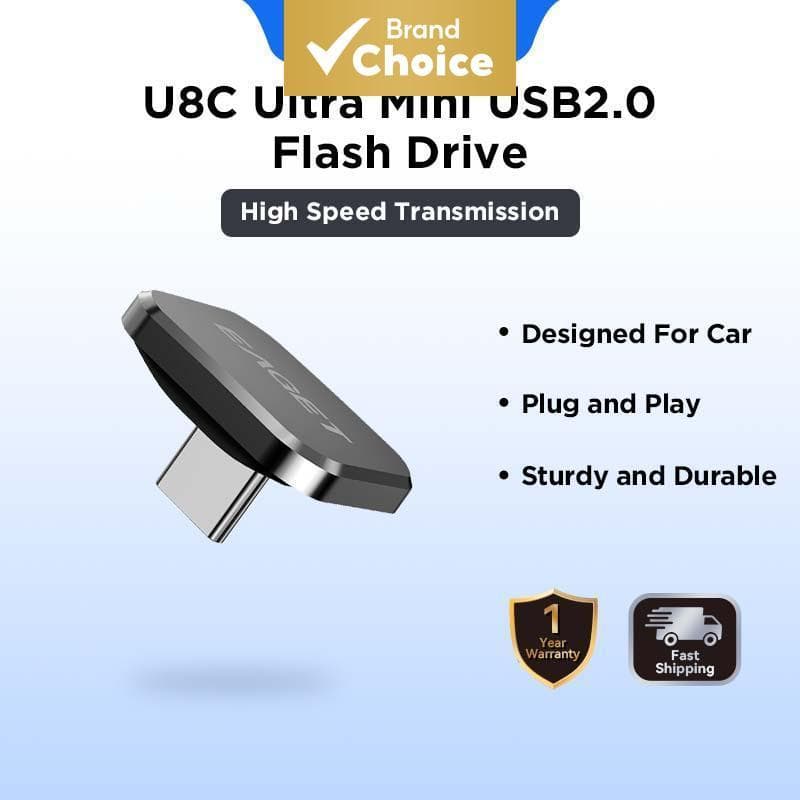 EAGET U8C Ultra Mini Flash Drive Tipo C para música automotiva, pen drive portátil de liga de zinco (8 GB/16 GB/32 GB/64