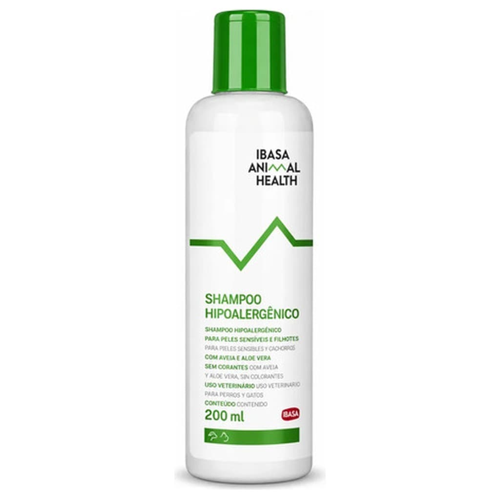 Shampoo Hipoalergênico Ibasa Animal Health 200ml Aveia Cão Gato Pele Sensível