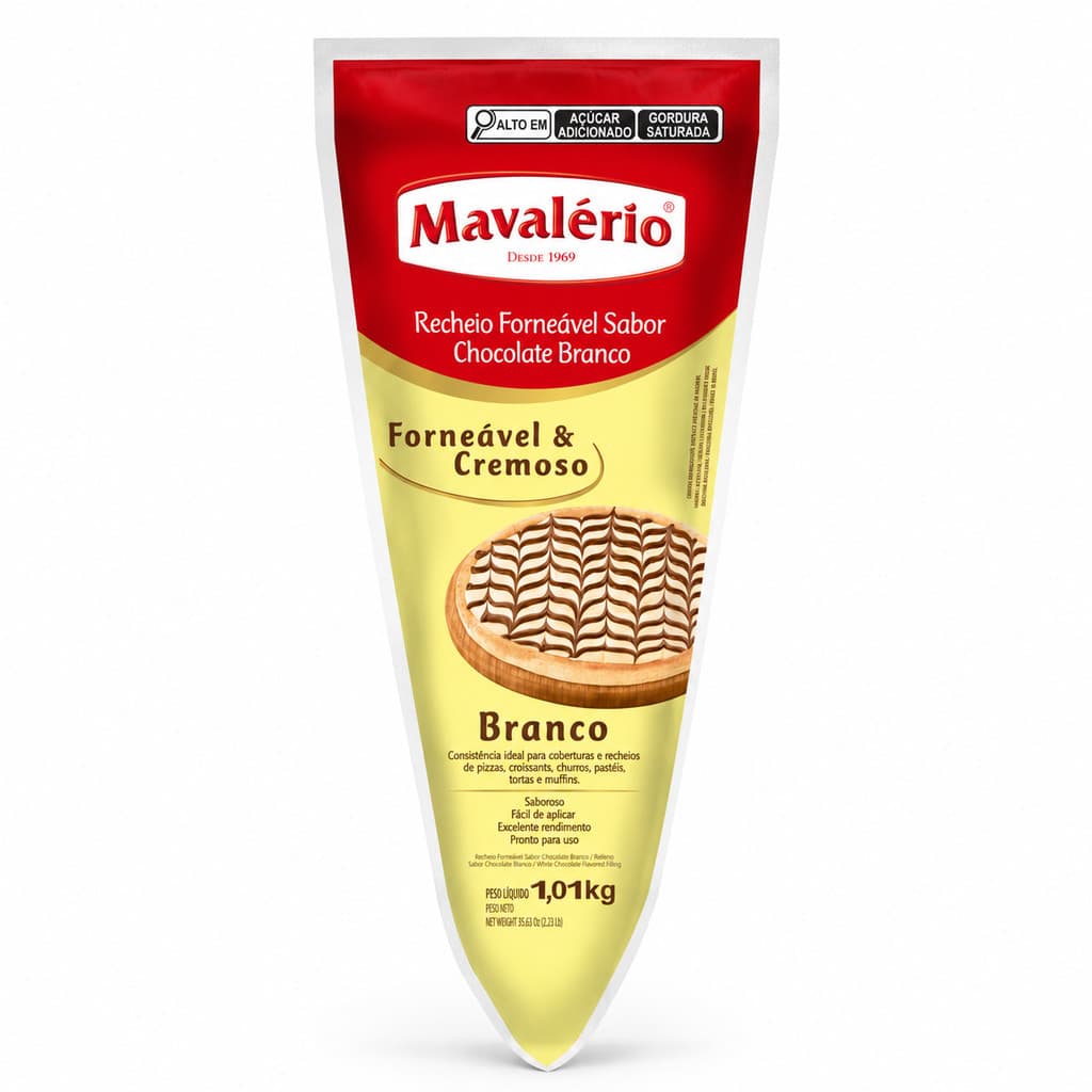 RECHEIO FORNEÁVEL SABOR CHOCOLATE BRANCO MAVALÉRIO - 1,01kg