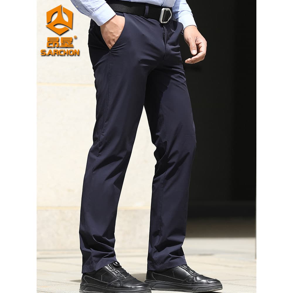 An Ken Hidden Walker Stretch Calças Táticas Homens Verão Slim-fit Impermeável Respirável Macacão Formal