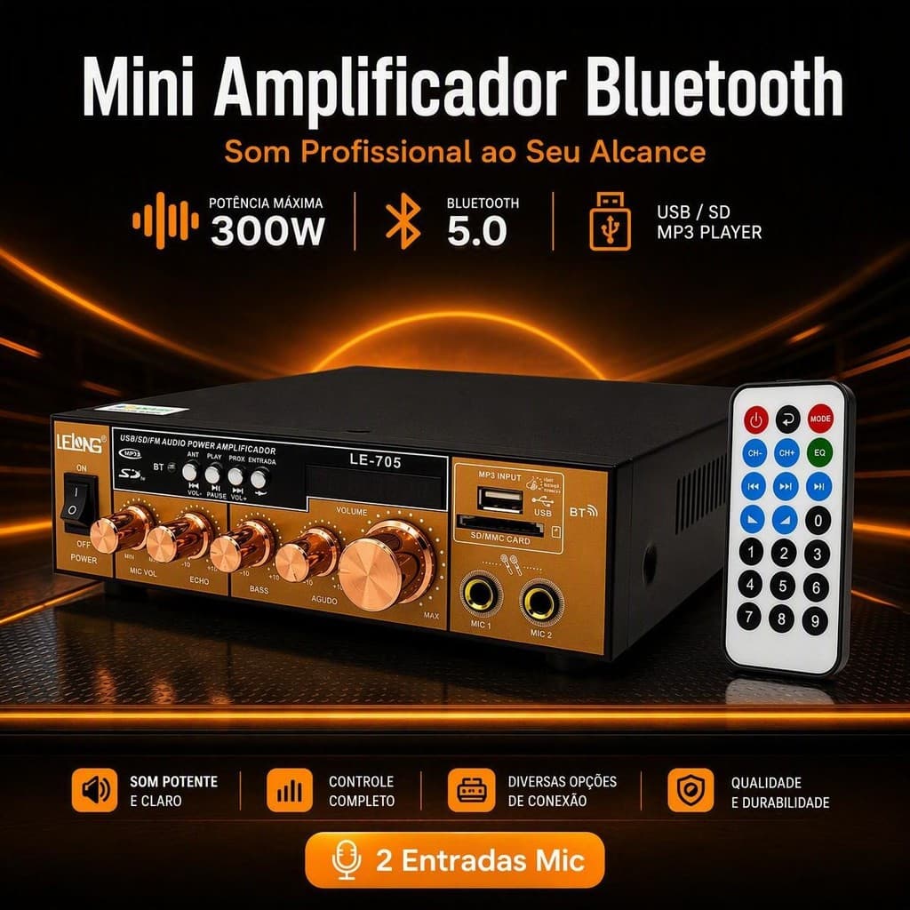 Mini Modulo Amplificador Caixa De Som Karaoke Som Stereo