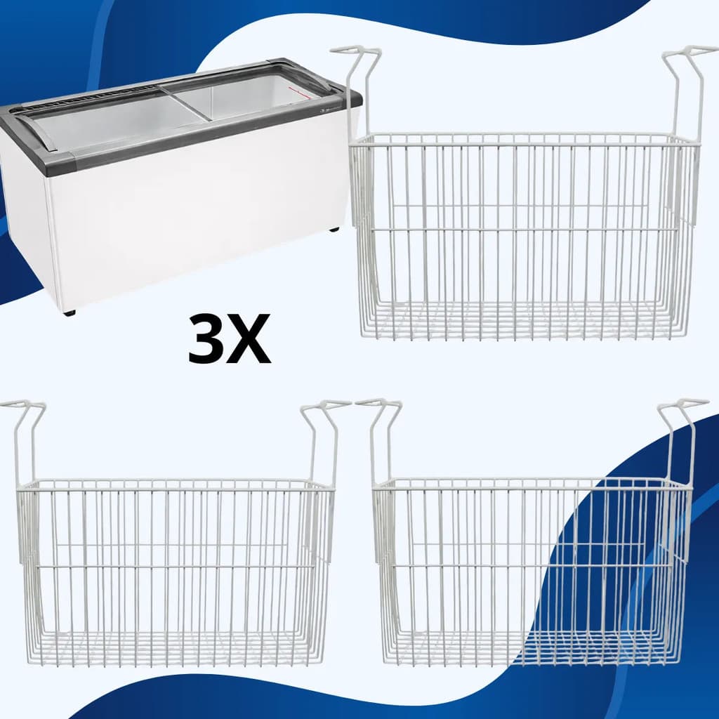 3 Cesto Organizador Freezer Electrolux Metalfrio Sorveteria