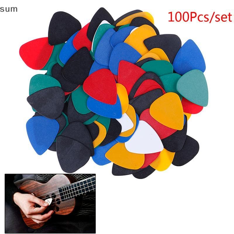 [sum] 100 Pcs Acústico Bulk Celulóide Elétrico Colorido Suave Guitarra Pi Plectrum BR