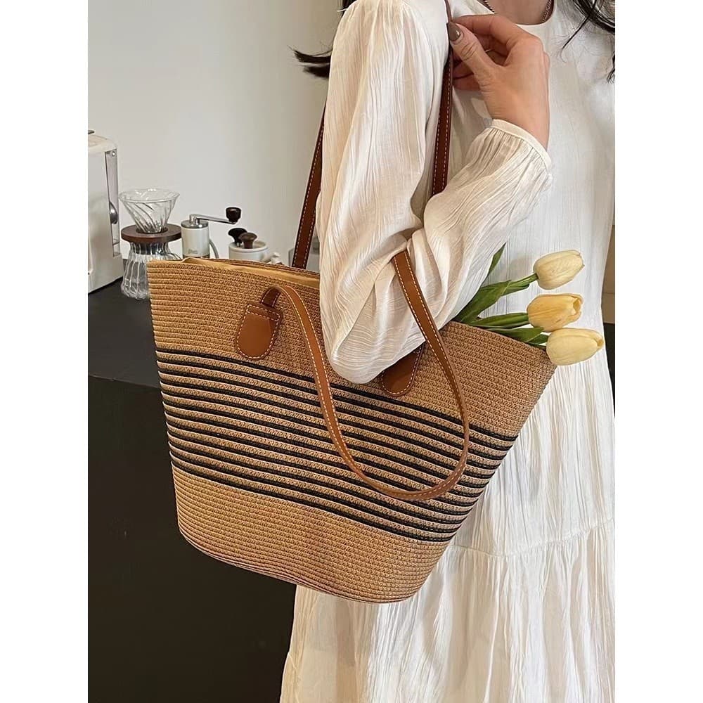 Bolsa bolsa transversal feminino Saco de palha feminino grande capacidade 2025 novo estilo férias praia saco de palha te