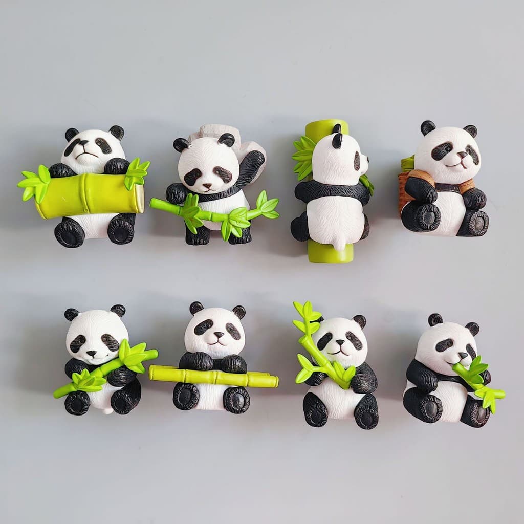 Ímã de Geladeira em 3D com Panda Simulado, Decoração Criativa para Casa, Souvenir de Viagem, Adesivo Magnético Fofo