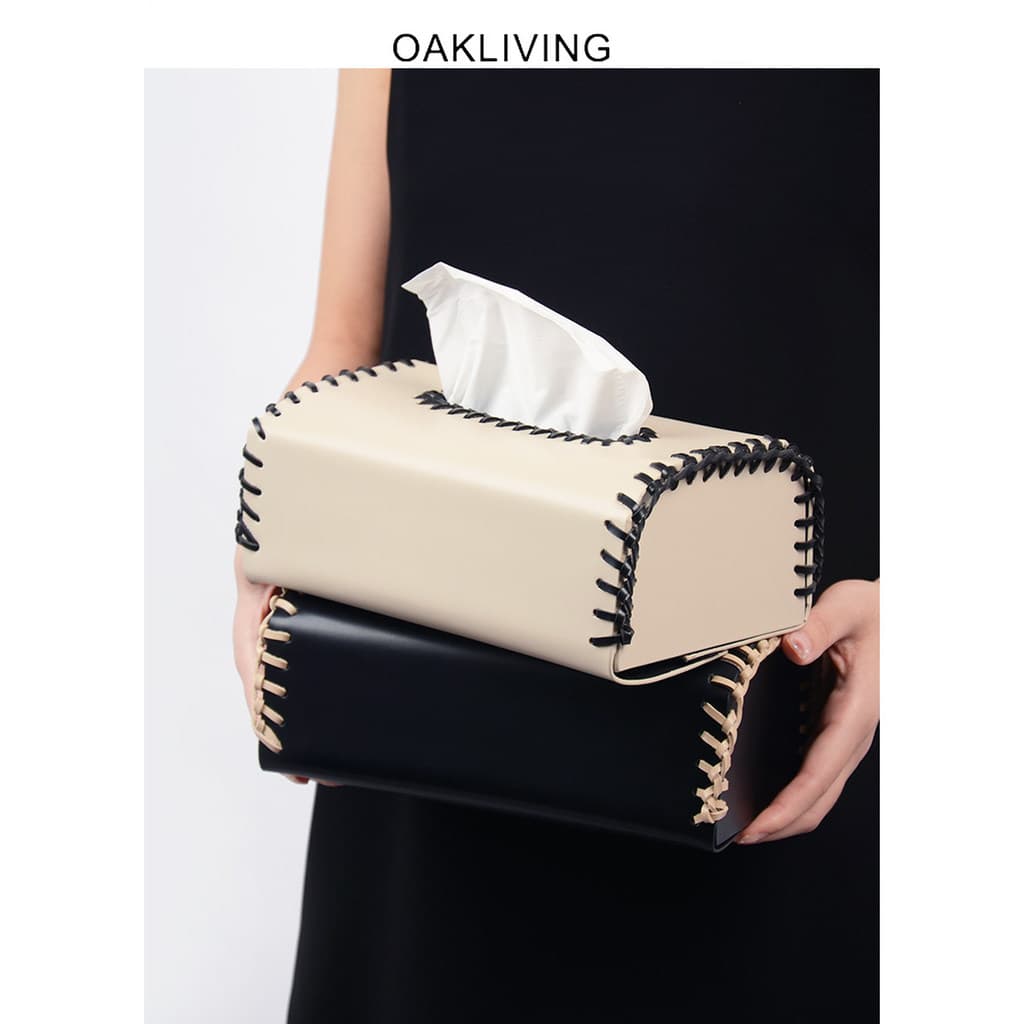 Oakliving luz luxo High-End caixa de tecido caixa de papel artesanal couro tecido mesa de jantar mesa de café decoração