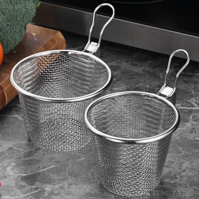 Escumadeira especial de aço inoxidável 304 para fondue, coador tipo gancho, escumadeira para macarrão, cesto filtrante p