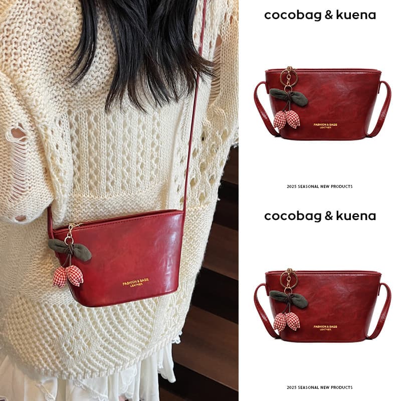 bolsa feminina Bolsa Mini bolsa pequena feminina 2026 novo estilo High-End Commuter na moda nicho vermelho barco balde s