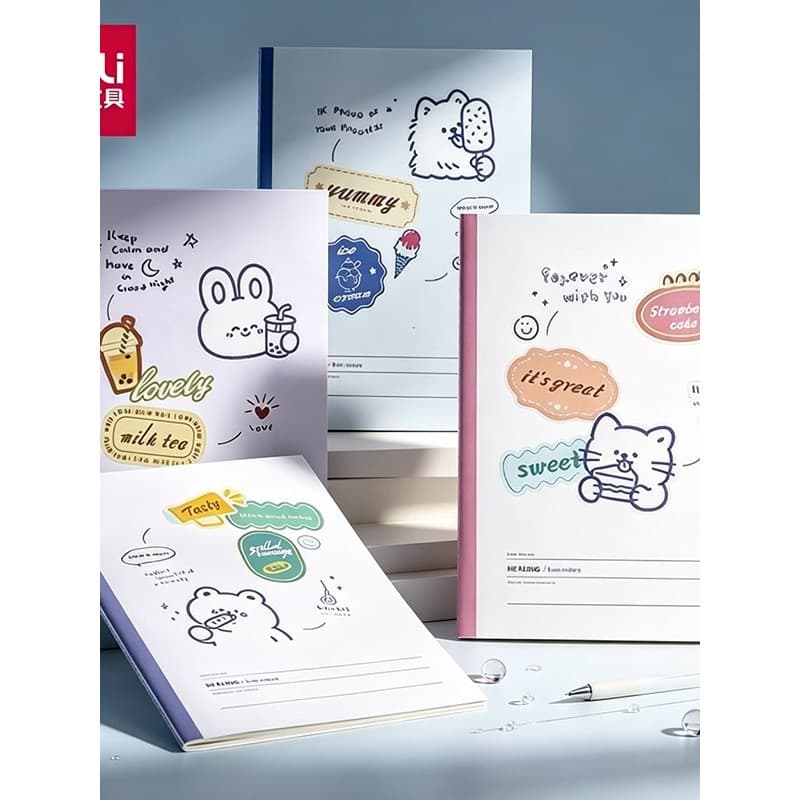 Deli Papelaria Caderno Costura Caderno Alunos Universitários Usam Simples Criativo B5 Caderno de Exercícios para Estudan