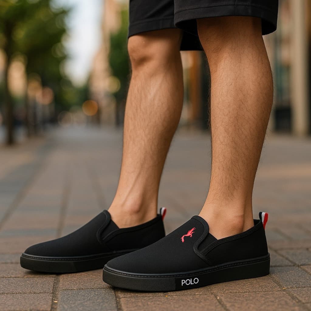 Tênis Masculino Slip On  Leve Moda Verão Com Relógio Digital e Carteira Combo