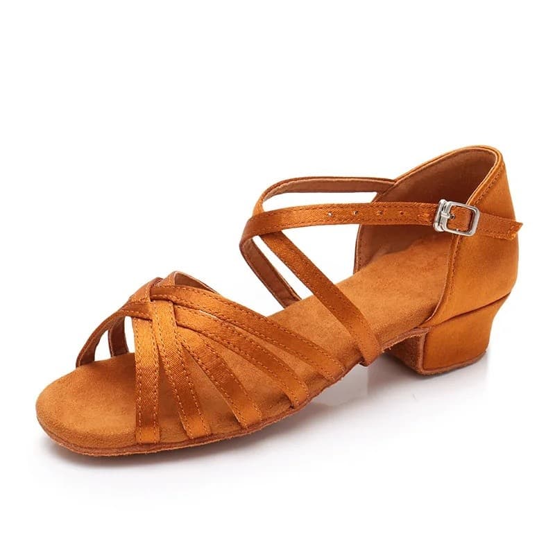 Sapatos de Dança Latina Femininos com Sola Macia, Sandálias de Prática de Dança para Meninas, Salto Médio de 3,5CM para