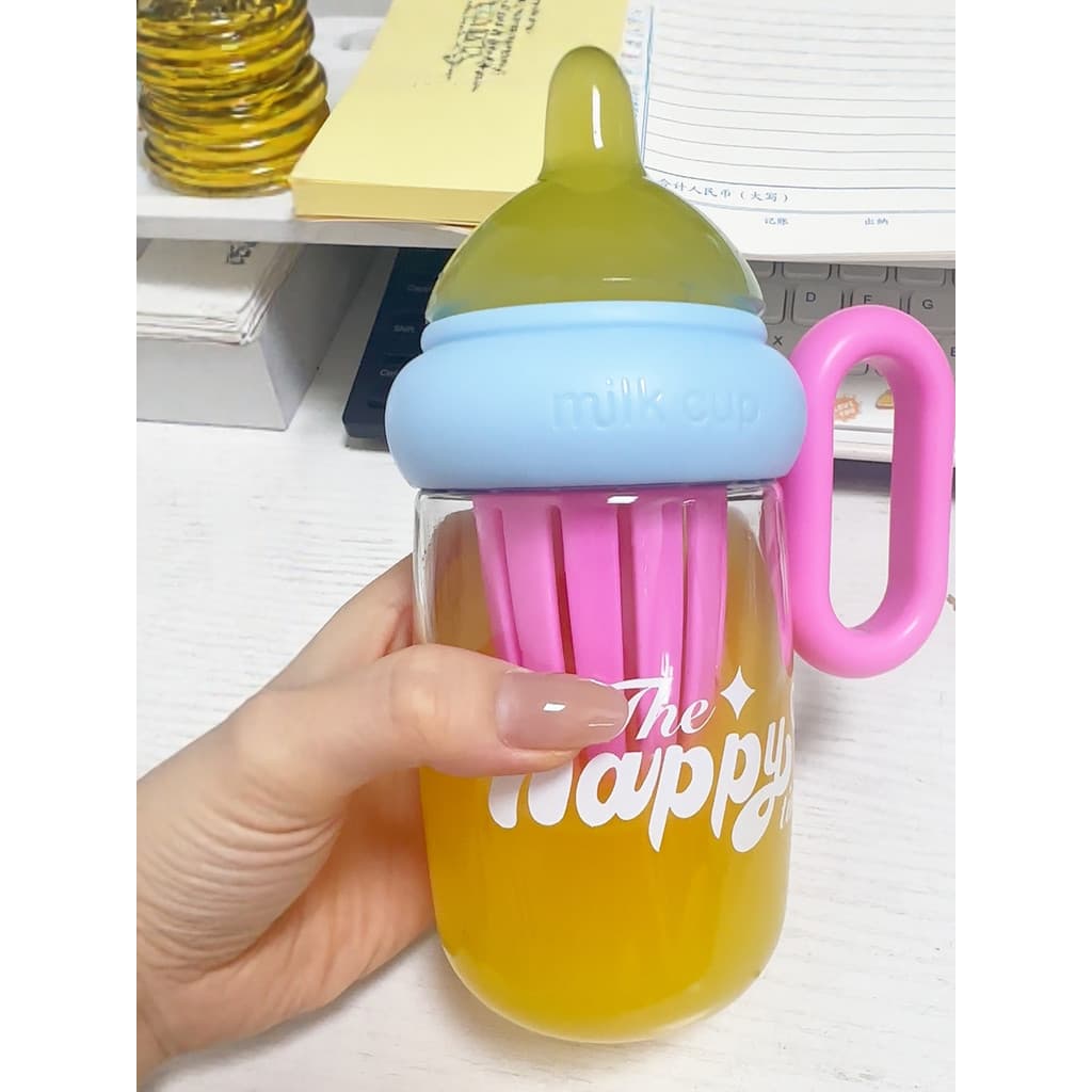 Bebê Anti-asfixia copo de água resistente a choques copo de palha de plástico para namorada garrafa de bebê adulto chupe