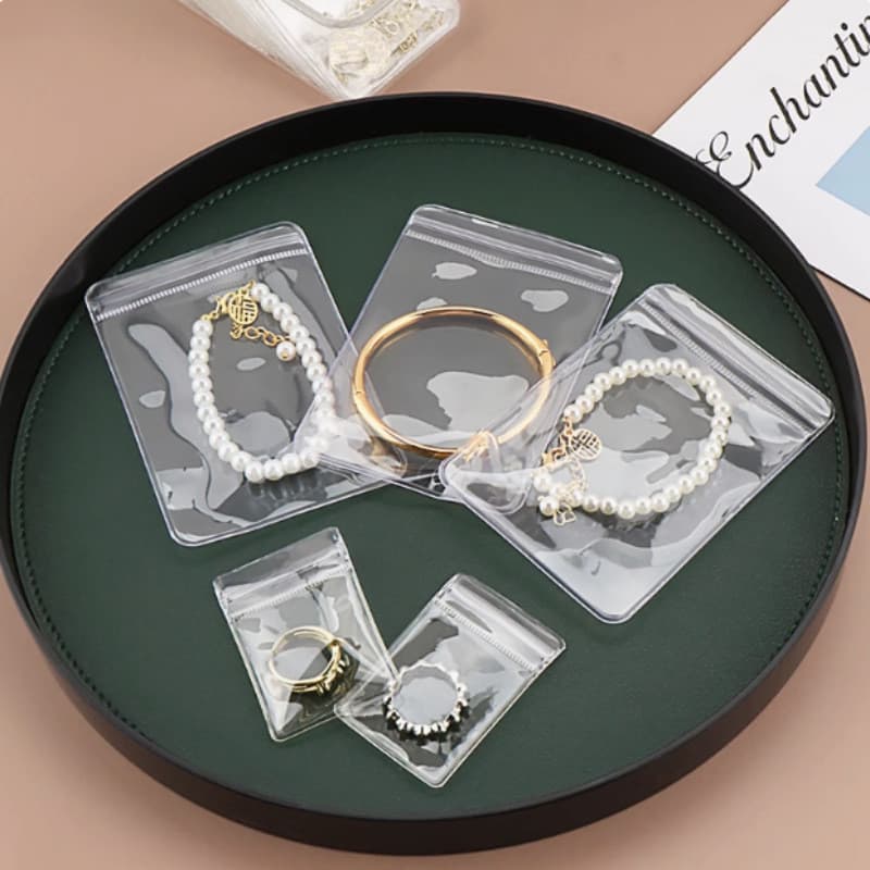 Transparente transparente pvc ziplock saco jóias brincos colar saco de armazenamento selado Wenwan noz selado saco ziplo