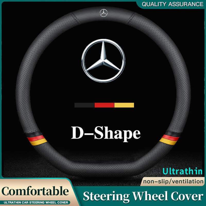 Capa de volante em couro Mercedes-Benz, adequada para os modelos A, C, CLA, E, GLA, GLC, GLE, S, B, CLS, W204, W213, W21