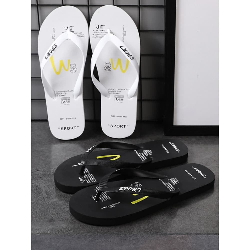 2024 novo estilo flip-flops masculino verão antiderrapante borracha Casual sapatos de praia na moda estudante ao ar livr