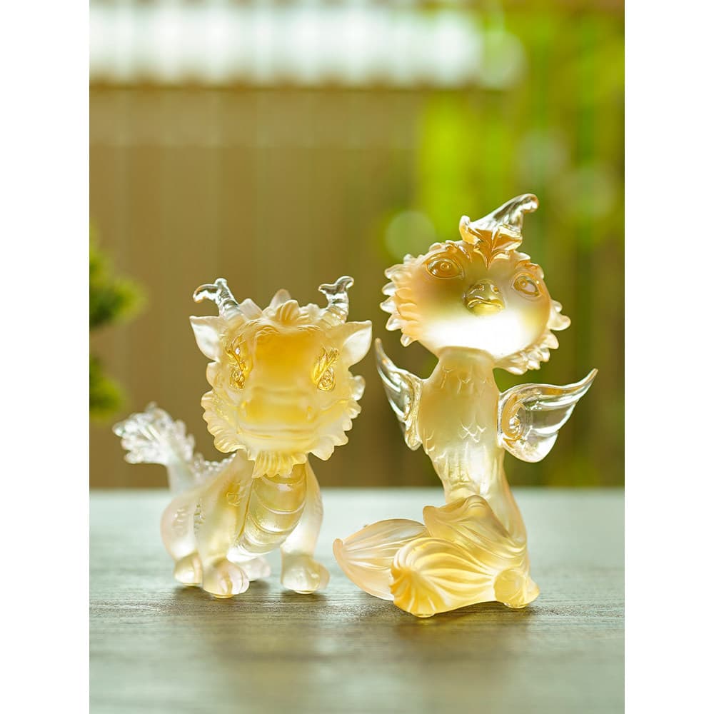 Método antigo vitrificado dragão phoenix decorações domésticas phoenix boneca bonito Desktop decorações criativas abertu