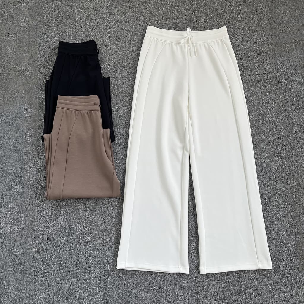 Lu mesmo estilo novo estilo cordão esportes calças casuais femininas cintura alta perna larga solta mais magro olhar All
