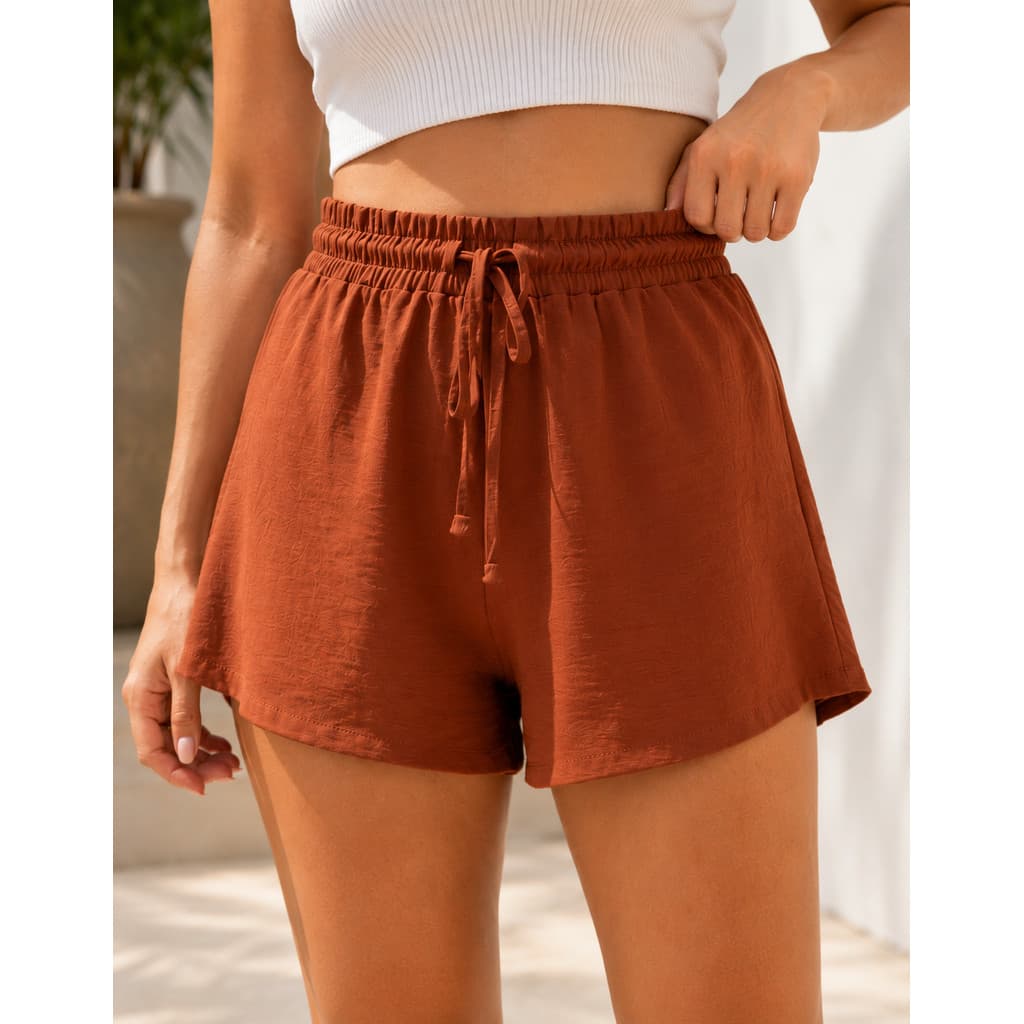 SHORTS VERAO FEMININO CINTURA ALTA SUMMER LEVE E ELEGANTE MULHER CONFORTO